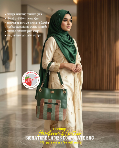Handloom & Leather Signature Ladies Corporate Bag - Image 3