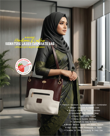 Handloom & Leather Signature Ladies Corporate Bag - Image 5